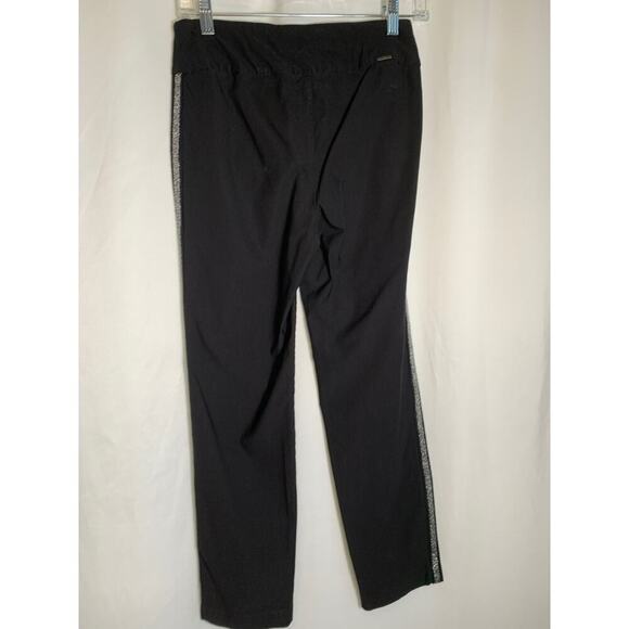Up! Black Silver Stripe Figure Enhancing Pants Sz 4 - Picture 2 of 3